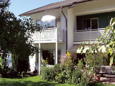 Hausansicht mit Garten