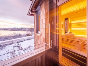 Sauna + Infrarotkabine mit Seeblick