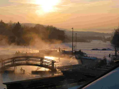 Chiemgautherme Abendstimmung im Winter