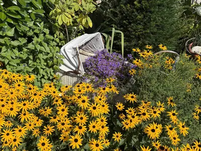 Blumenbeet vor Wohnung 5&6