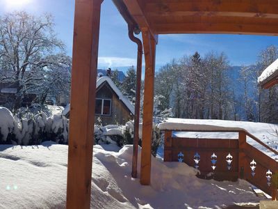 Terrasse im Winter Ferienwohnung Familie Unterberger