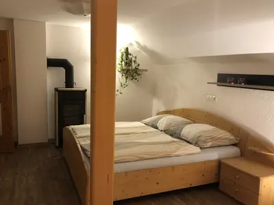Doppelbett der Ferienwohnung Familie Unterberger