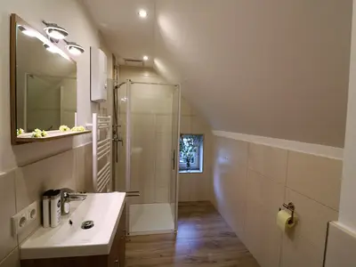 Ferienwohnungen Arikogel - Badezimmer mit Dusche