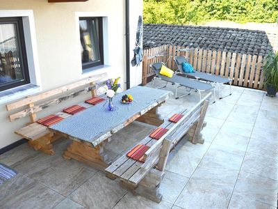 Ferienwohnung Häringer Mühle Bad Häring Terrasse