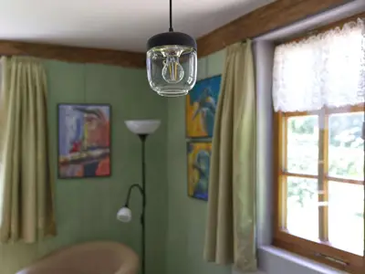 Detailaufnahme der Lampe im Wohnzimmer