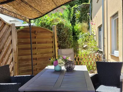 Ferrienwohnung Harmonie überdachte Terrasse