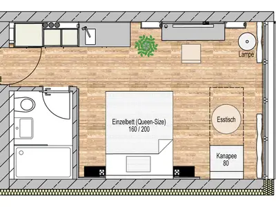 Apartment Medium Plus inkl. Frühstücksbuffet für 1-3 Personen