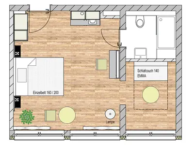 Apartment Large inkl. Frühstücksbuffet für 1-4 Personen