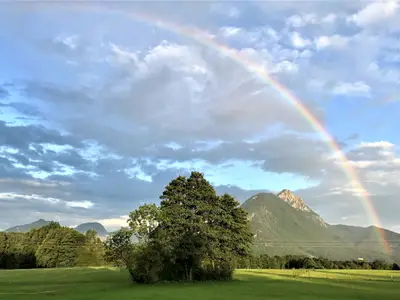 Aussicht mit Regenbogen
