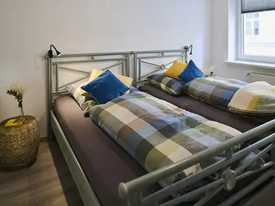 Blick zum Bett