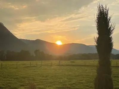 Sonnenuntergang - Blick von der Terrasse