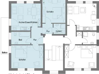 Grundriss Ferienwohnung Bachwiesenblick (unten)