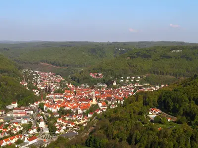Ausblick auf Bad Urach  Ferienwohnung Eisele