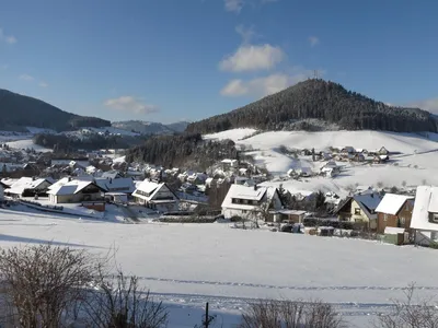 Ausblick aus dem Fenster. traumhafte Winterlandschaft direkt vor der Terrasse