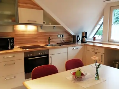 Wohnraum mit Einbauküche