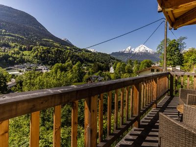 Blick vom Balkon aus auf den Watzmann - vor dem Schlafzimmer