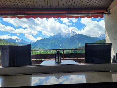 Watzmannblick von Wohnzimmer und Balkon