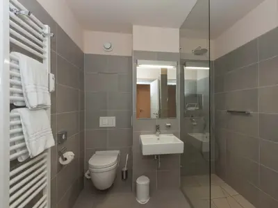 Dachappartement mit separatem Schlafzimmer -  Badezimmer mit Dusche