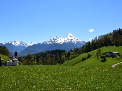 Aussicht Kirche mit Watzmann-Nähe FeApp