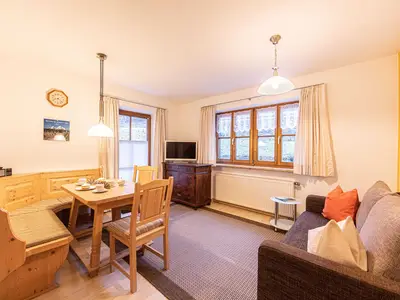 Essbereich Wohnzimmer Fewo Waldblick
