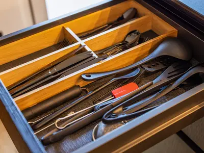 In der Küche finden Sie alle Utensilien, die Sie zum Kochen benötigen