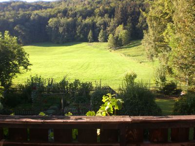 Aussicht vom Balkon in die Natur