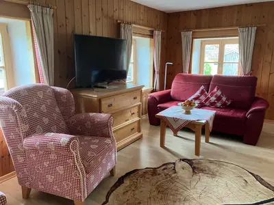 Wohnbereich Ferienwohnung Burgl
