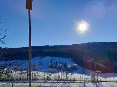 Winterlandschaft gesehen vom Balkon