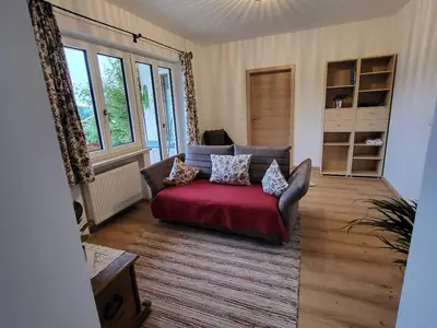 Wohnen. Blick aus der Küche