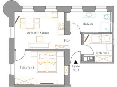 Ferienwohnung für 3 Personen (49 m²) in Bernau am Chiemsee 8/8