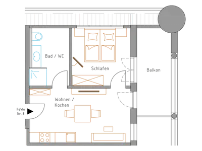Ferienwohnung für 2 Personen (38 m²) in Bernau am Chiemsee 9/9