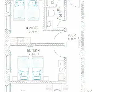 Grundriss Ferienwohnung Almwiese