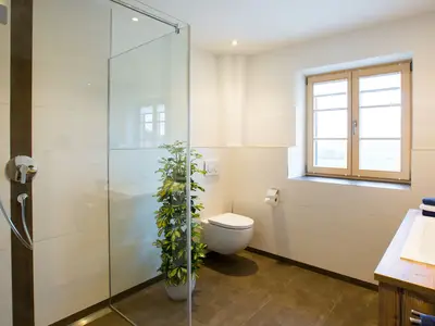 Badezimmer mit großzügiger Regendusche