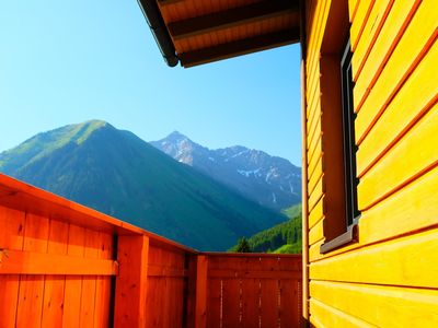 Balkon mit Aussicht zum Roten Stein