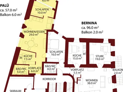 Grundriss Wohnung Palü