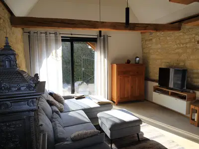 Wohnzimmer im Ferienhaus Sandsteintraum in Billerbeck