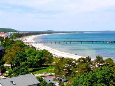 Luftaufnahme Strand und Seebrücke von Binz