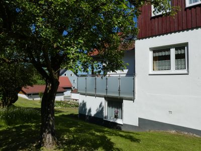 Blick auf Balkon Ferienwohnung  2