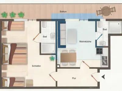 FeWo Nr. 1 Übersicht