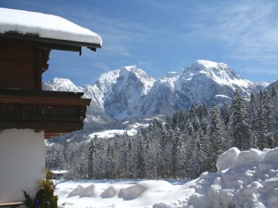 Blick vom Haus im Winter