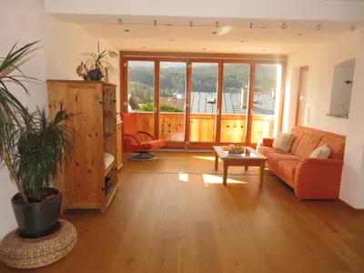 Wohnbereich Ferienwohnung Untersberg im Haus Sternblick