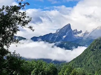 Blick vom Balkon auf den Watzmann