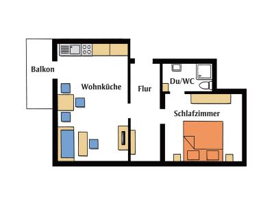 Grundriss FeWo 48 qm