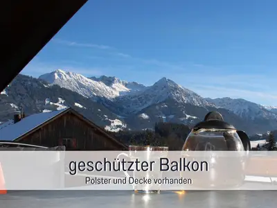 Bergblick von den geschützten Balkonen