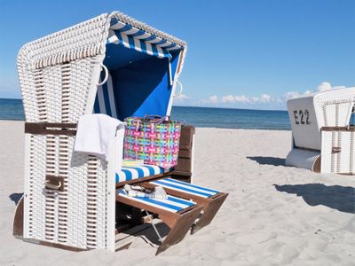 Strandkorb am Strand für unsere Gäste kostenlos