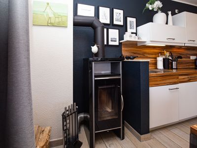 Wohnzimmer mit Kamin