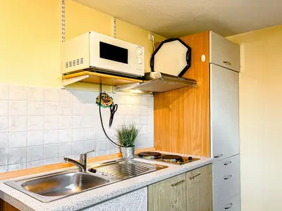 Küchenzeile im Wohnzimmer integriert
