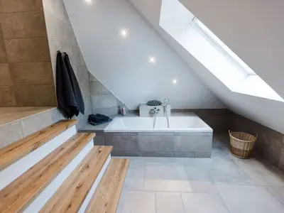 die Badewanne in der Ferienwohnung Weitblick