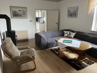 Wohnzimmer in der Ferienwohnung Freizeit am See