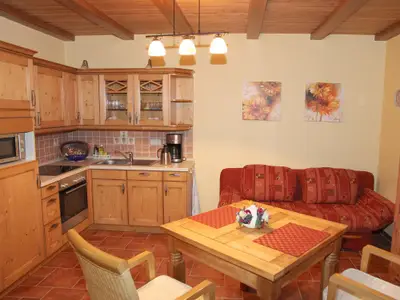 Fewo Kranich: Wohnraum mit Küche